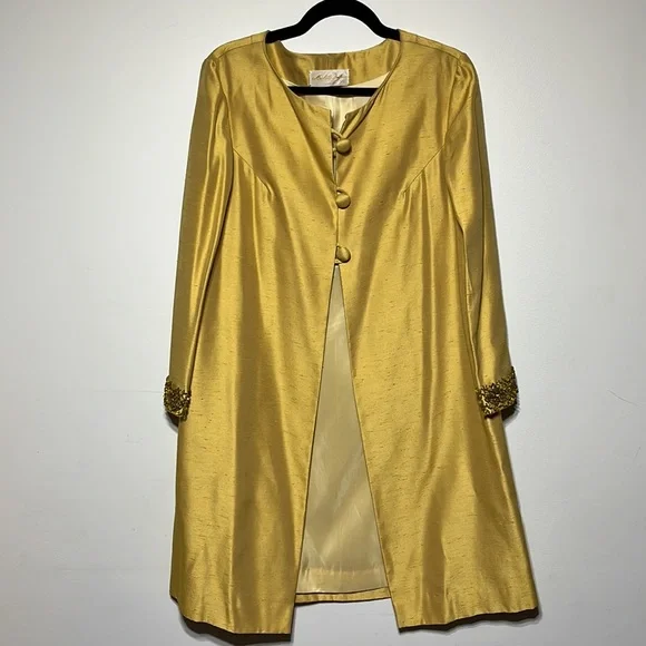 Exquisite Vintage Silk Beaded dress suit - Picture 4 of 13